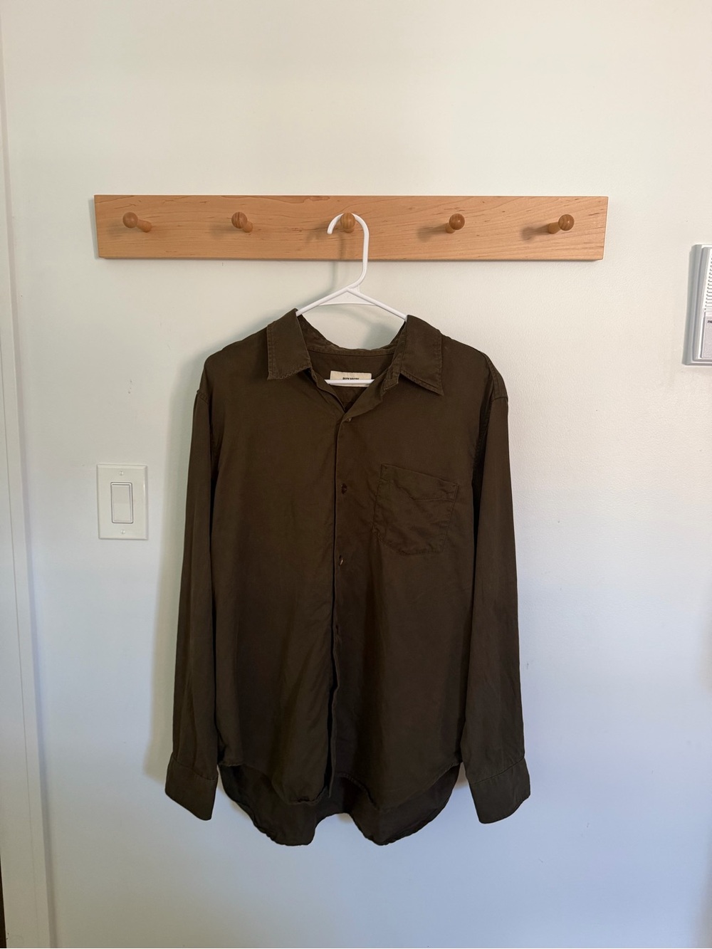 Buck Mason Lizard Twill Olive Green Shirt